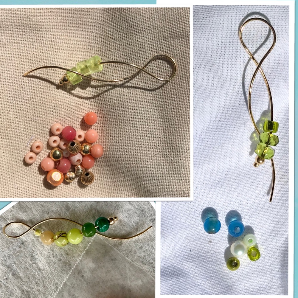 Solid 14k Interchangeable Spiral Long Earrings - image 2